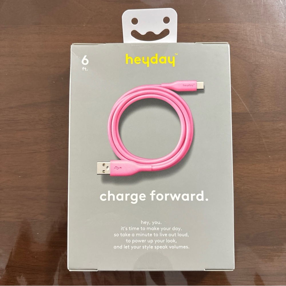 Heyday Bright Pink USB A to C Cable